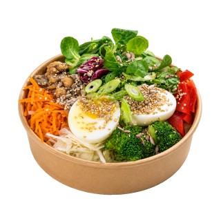 Vegetarien buddha bowl with miso dressing