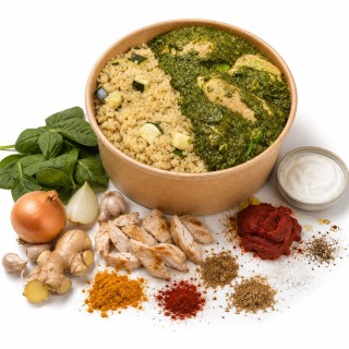 Curry  de poulet aux épinards