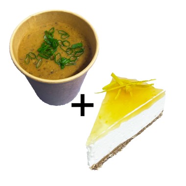 ⭐️Formule Soupe de lentilles au curry+ cheesecake au choix (merci d’indiquer votre choix de cheesecake dans les remarques lors de la commande)